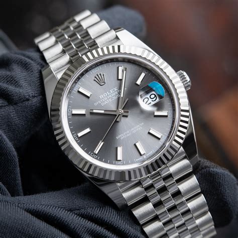 silver rolex datejust for sale|rolex datejust 41mm silver dial.